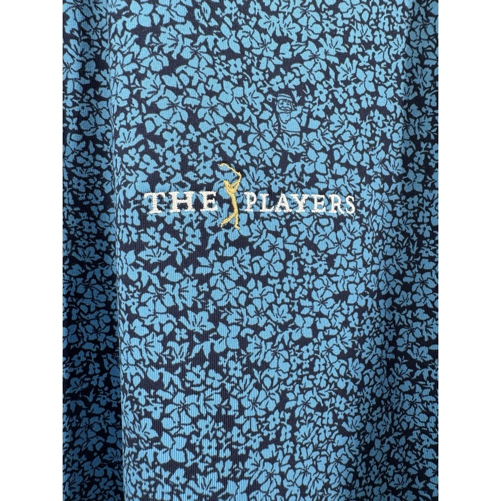 The Players UNDER ARMOUR Golf Polo Shirt TPC Sawgrass Floral Blue Men's XL - Picture 2 of 9